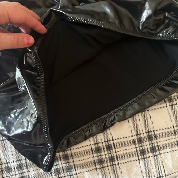 Mars The Label Black Patent Vegan Leather Strapless Cutout Gothic Top NWT 8/M - Picture 9 of 16